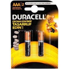 DURACELL İNCE PİL 2Lİ AAA