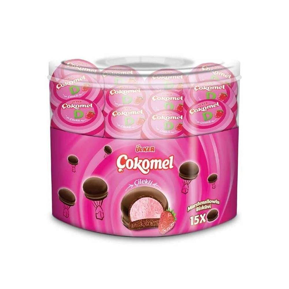 ÜLKER ÇOKOMEL MARSHMALLOW ÇİLEKLİ 15X12G