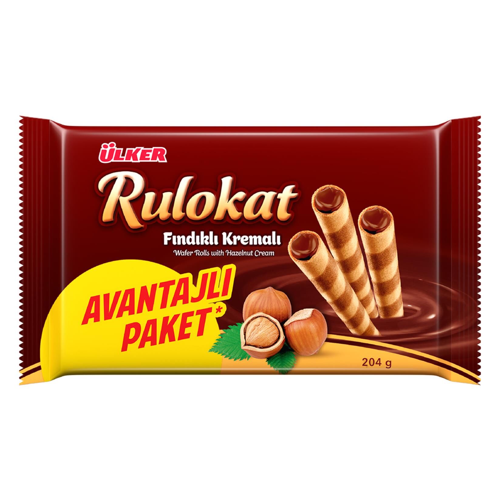 ÜLKER RULOKAT 9 KAT TAT FINDIKLI KREMALI 204GR