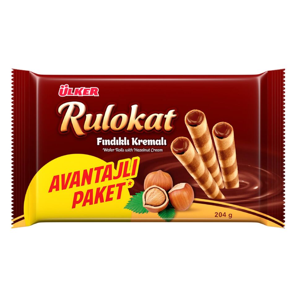ÜLKER RULOKAT 9 KAT TAT FINDIKLI KREMALI 204GR