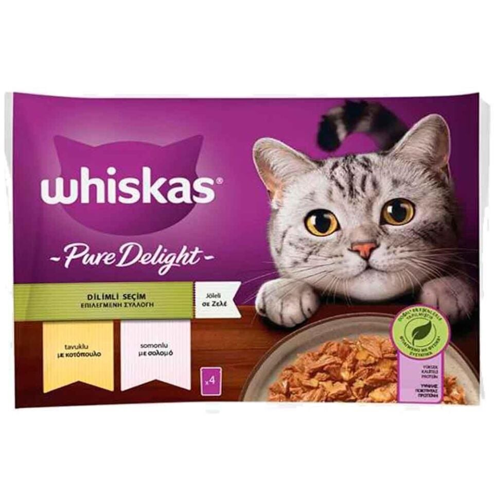 WHİSKAS POUCH 4LÜ PAKET TAVUKLU SOMONLU 4*85GR
