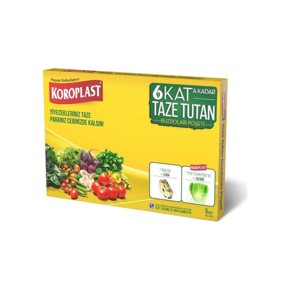 KOROPLAST TAZE TUTAN BUZDOLABI POŞETİ 5Lİ 35*40