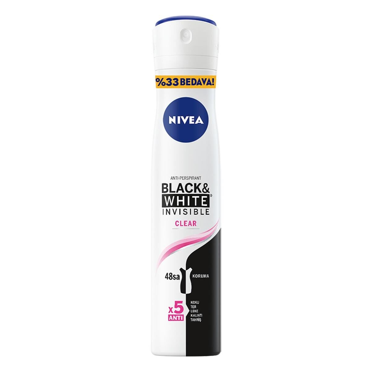 NİVEA DEODORANT 200ML BYN B&W İNVİSİBLE CLEAR