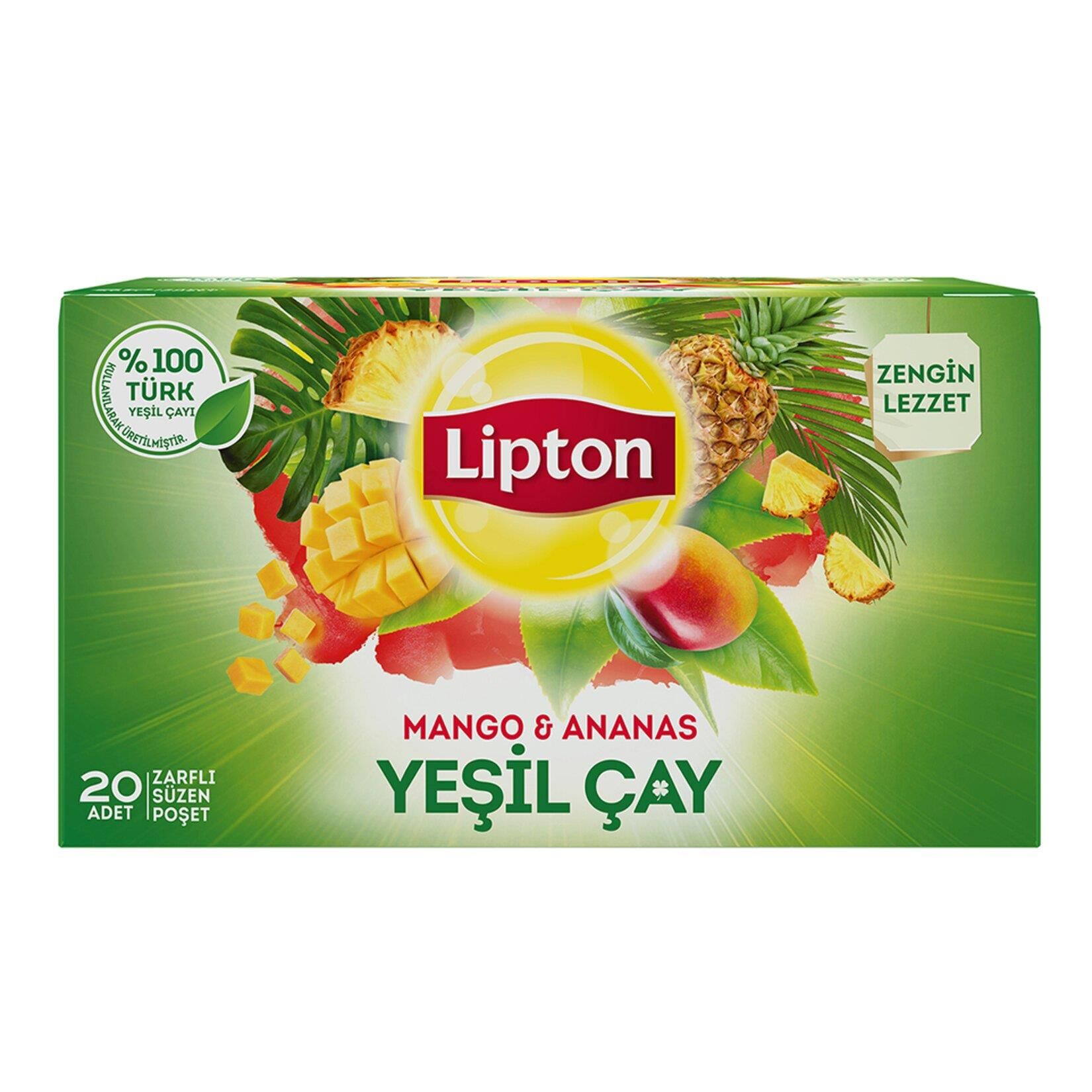 LİPTON BİTKİ YEŞİL ÇAY MANGO&ANANAS 20Lİ