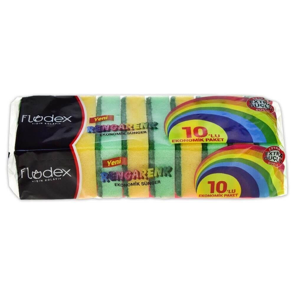 FLODEX RENGARENK DÜZ SÜNGER 10LU
