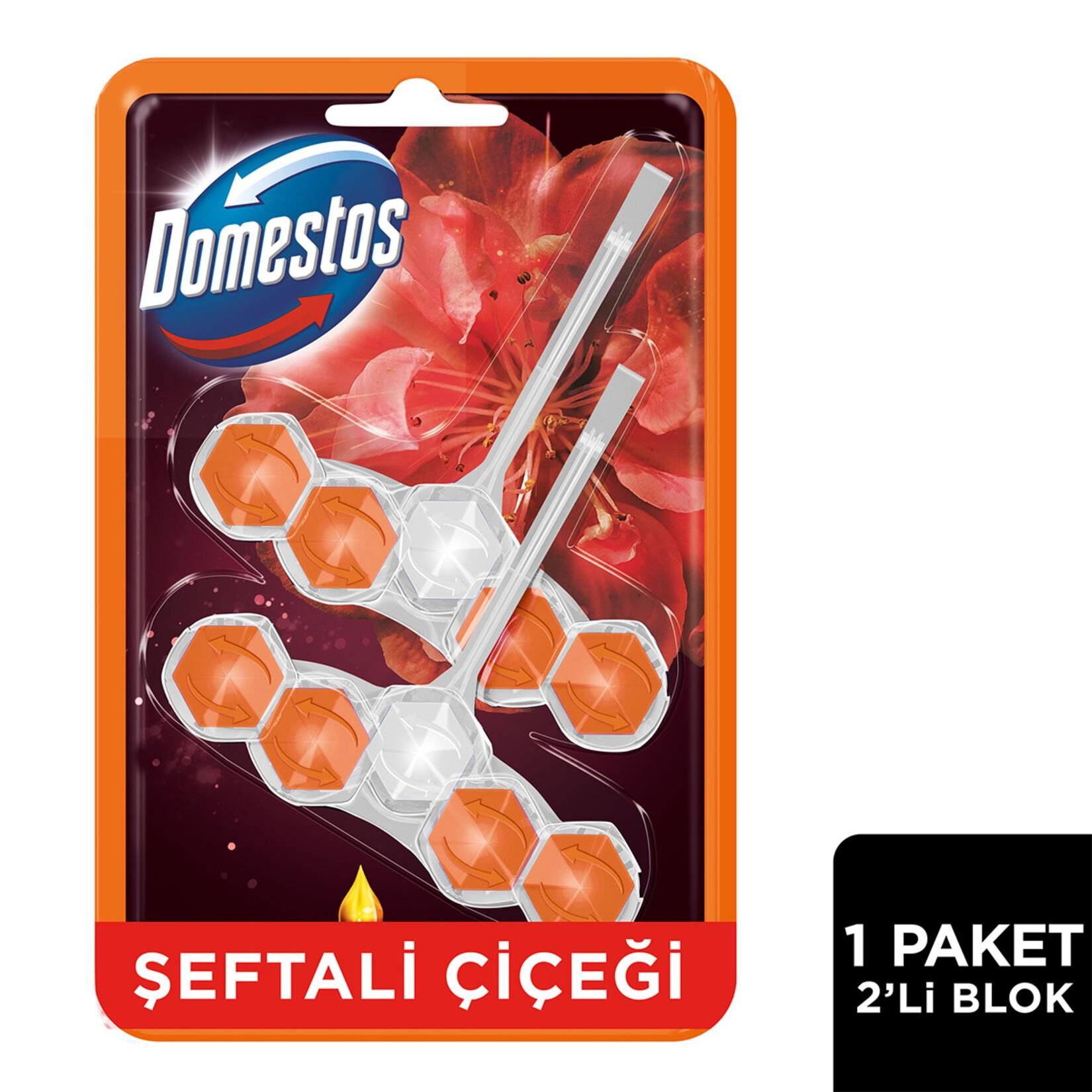DOMESTOS WC BLOK 2Lİ ŞEFTALİ ÇİÇEĞİ 2X50G