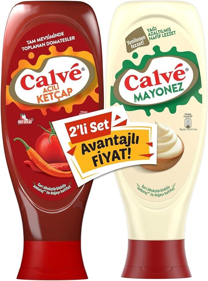 CALVE İKİLİ SET ACILI KETÇAP+LİGHT MAYONEZ 1150GR