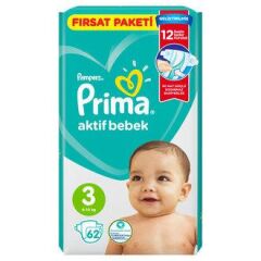 PRİMA AKTİF BEBEK FIRSAT PAKETİ MİDİ NO:3 62Lİ