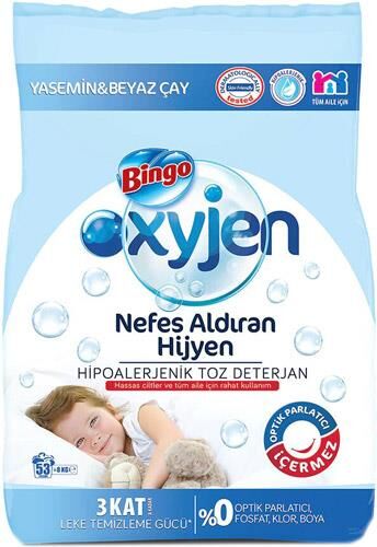 BİNGO MATİK 8KG OXYJEN YASEMİN&BEYAZ ÇAY