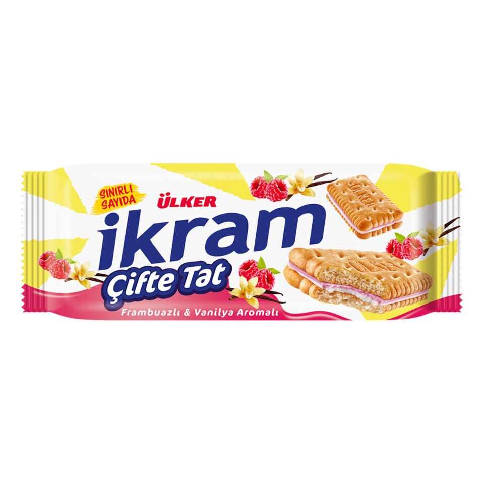 ÜLKER İKRAM ÇİFTE TAT 87GR FRAMBUAZLI&VANİLYA